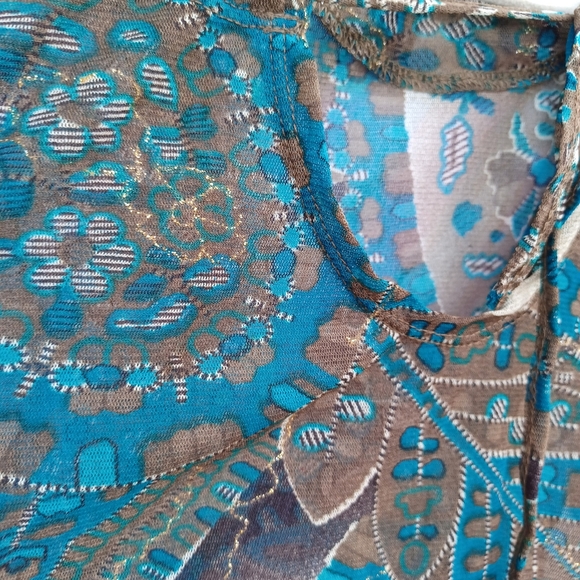 Sheer Suzanne's Longsleeved Paisley Blouse Size Large - Picture 4 of 8